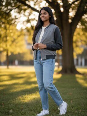 Ripzone Sweater Bomber Jacket, Grey, Size M